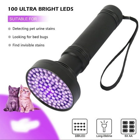 51/100 LED 395nm UV Flashlight Black Light Ultraviolet Blacklight Detector Aluminum Torch Light UV Lamp