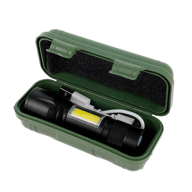 LED Flashlight 3 Lighting Modes Zoom Torch Light USB Rechargeable LED Torch Lamp Waterproof Flash Light