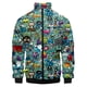 thumbnail image 3 of Chaqueta deportiva de talla grande 3D con diseño de grafiti de monstruo colorido para hombre, suéter con cuello alto y cremallera, chaqueta de béisbol para hombre, 3 of 5