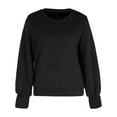 thumbnail image 3 of Siilsaa Comfort Hoodies for Anxiety Womens Crewneck Oversized Sweatshirt Color Block Tops Long Sleeve Shirts Pullover Sweaters Y2K Clothes Black,S, 3 of 5