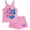 Pink, variant on Lilo & Stitch Girls 2 Piece Tank Top and Shorts Set  Gradient Rhinestone Graphic Summer Outfit