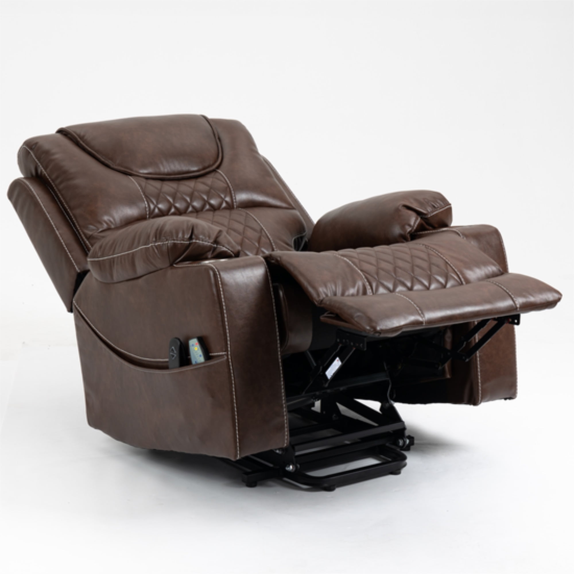 Kadyn Massage Recliner Chair, Fabric Recliner Sofa Home Theater Seating with Lumbar Support, Power Lift Recliner Chair for Living Room, Coffee