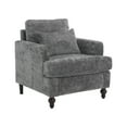 thumbnail image 3 of Coolmore Wood Frame Armchair, Modern Accent Chair Lounge Chair For Living Room,Tufted Club Chair, Mid Century Modern Arm Chairs With Studded, Solid Wood Frame, For Bedroom, Reading (Gray Chenille), 3 of 11