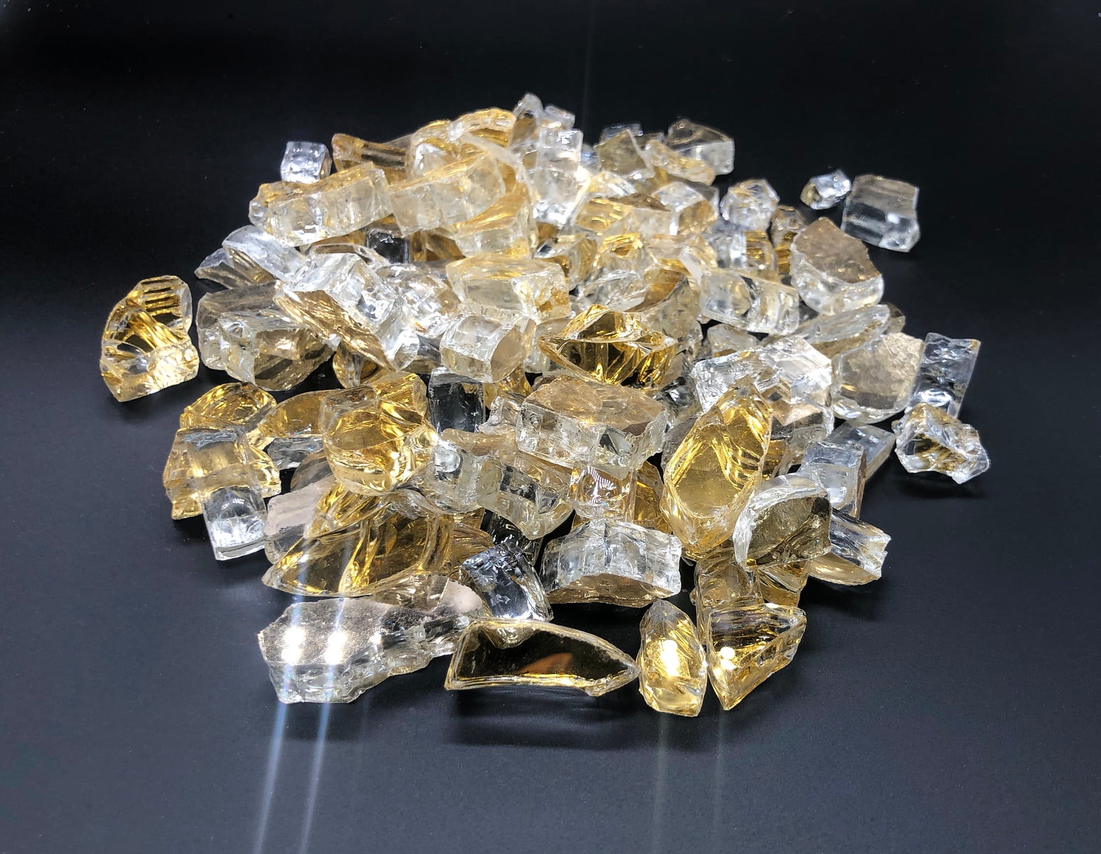 Large Gold Reflective Fire Glass 10lb Gold Fire Glass