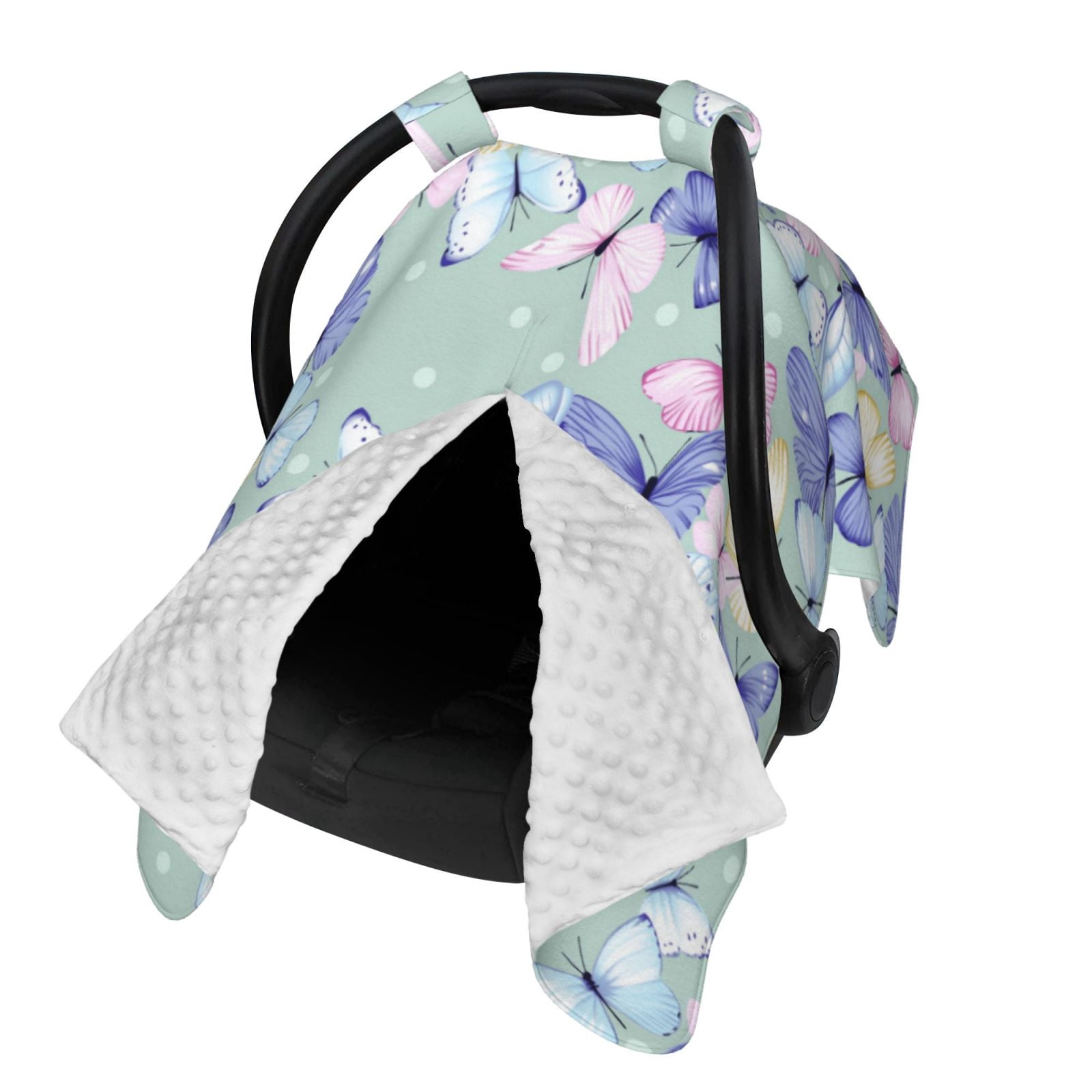 Naloa Colorful Butterfly Baby Car Seat Cover, Breathable Baby Carrier Cover, Multiuse Baby Carrier Cover & Nursing Breastfeeding Cover