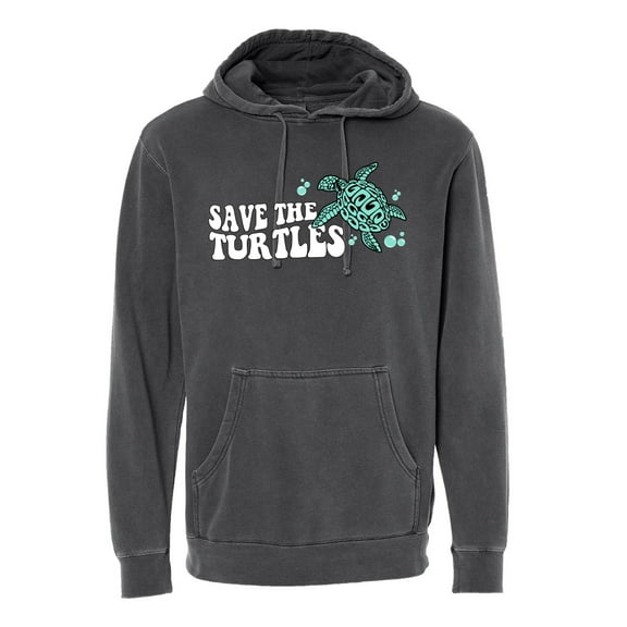 Wild Bobby Save The Turtles Streetwear Unisex Pigment Dyed Hooded Sweatshirt