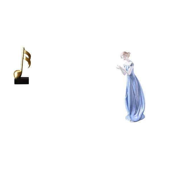 Figura de escritorio,Escultura de nota musical para escritorio,oficina,decoración del hogar,Figura de escritorio,Estatua de niña linda de escritorio,adorno nórdico moderno,Figura de niña