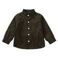 thumbnail image 2 of Yiyuu Toddler Boys Long Sleeve Button Down Shirt Unisex Casual Cotton Shirt, Sizes 2-3, 2 of 8