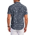 thumbnail image 4 of QHRMKOG Mens Beach Shirts Loose Fit Tropical Print Short Sleeve Hawaiian Shirt Breathable Holiday Button Down Beach Shirts Summer Trendy Shirts Blue M, 4 of 6