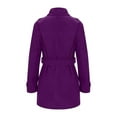 thumbnail image 4 of Htigea Clearance Womens Double Breasted Long Trench Coats Mid-Length Belted Overcoat Dress Jacket with Pockets Today Sales Purple,XXXL, 4 of 6