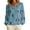 Light Blue, variant on Women's Notch V Neck Blouses Feather Print Puff Long Sleeve Loose Casual Shirts for Fall Office Daily Wear