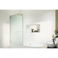 thumbnail image 5 of Glass Warehouse Aurora 58.25" x 34"  Frameless Bath Shower Door - Single Fixed Panel Fluted Frosted Radius Left Hand Polished Brass Brass Finish, 5 of 5