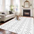 thumbnail image 2 of 6'x9' Area Rugs, Grey Boho Indoor Outdoor Area Rug for Living Room Bedroom, Vintage Ethnic Tribe Abstract Art Washable Bathroom Rugs Kitchen Floor Carpet Mats Home Decor Aesthetic, 2 of 8