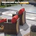 thumbnail image 3 of ELPOSUN Patio Furniture Sets with Fire Pit Table, 6 Pieces Outdoor Patio Sofa Set with Fire Pit Table, Wicker Rattan Outdoor Conversation Set with Ottoman for Poolside, Backyard,Brown Rattan Wine Red, 3 of 11