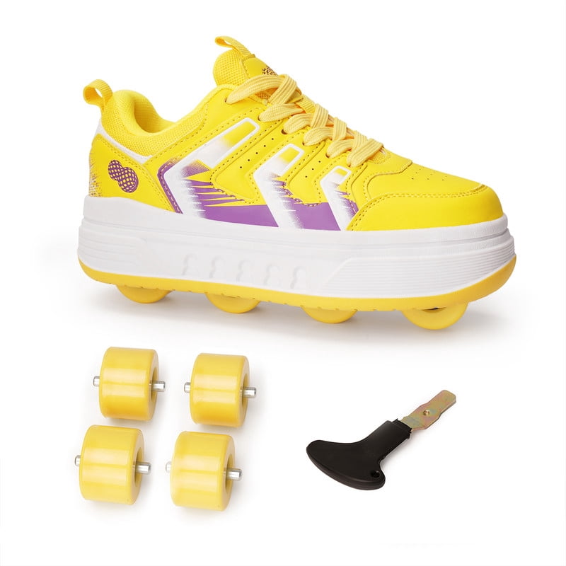 KOFUBOKE Roller Skate Shoes & Unisex Sneakers with 4 Wheels for Outdoor Sports Activities