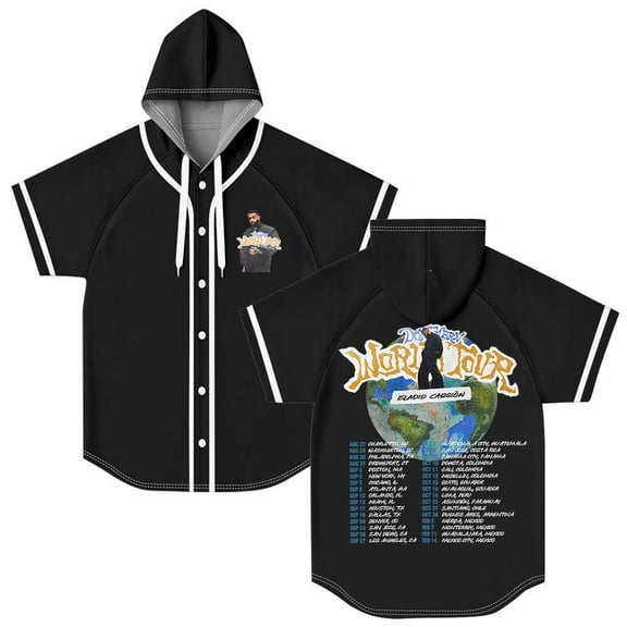 Eladio Carrion Don Kbrn World Tour 2025 Hooded Baseball Jersey Short Sleeve Shirt Women Men Crewneck Casual Tee