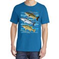 thumbnail image 2 of Wild Bobby, Largemouth Striped Smallmouth Big Bass, Fish, Garment-Dyed Washed Look Short Sleeve Tees, Cobalt, Small, 2 of 3