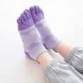 thumbnail image 3 of Women's Low Cut Toe Socks Cotton Athletic Running Five Finger Ankle Socks, 5 Pairs, 3 of 8