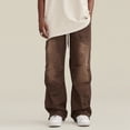 thumbnail image 2 of toraway Mens Harem Pants Japanese Men's Wash Monkey Gradient Drawstring Leg Woven Logging Overalls L, 2 of 4