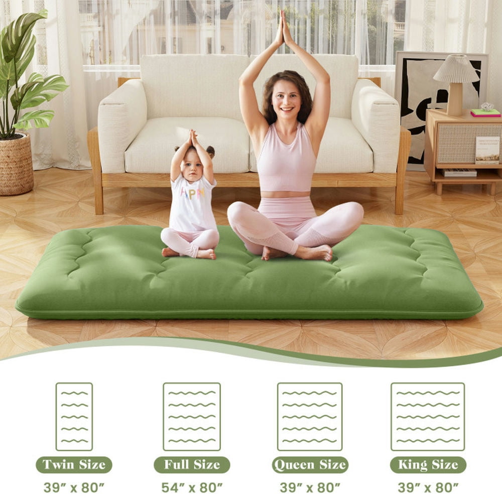 Kadyn Floor Mattress,Mattress Tatami Mat, Sleeping Pad,Floor Mattress with Washable Cover and Carry Bag-Twin Size