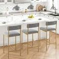 thumbnail image 5 of Foldlife Bar Stools Set of 2,Upholstered Bar Chairs with Back,25.5 Inches Kitchen Bar Stools with Footrest, 5 of 6