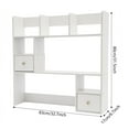 thumbnail image 4 of ToppiJoy Desktop Bookshelf, Desk Storage Organizer, Wood Desk Display Shelf Rack, Office Supplies Desk Organizer (White), 4 of 15