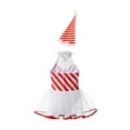 thumbnail image 4 of dPois Kids Girls Christmas Dance Dress Figure Ice Skating Tutu Skirt Leotard with Santa Hat Set Red 6, 4 of 7