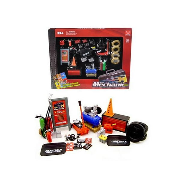 Phoenix Toys 18415 Mechanic Accessory Set for 124 Scale Cars 23 Pieces