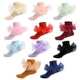 thumbnail image 3 of ZAXARRA Toddler Baby Girls Ruffle Socks Soft Double Lace Frilly Socks Princess Ankle Cute Socks, 3 of 3