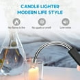 thumbnail image 5 of Lighter Candle Lighter Rechargeable Electric Lighter Plasma Lighter USB Arc Flameless Windproof Long Lighter with Rebound Safety Lock Lower Noise for Camping Kitchen Grill Fireworks, 5 of 5