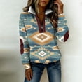 thumbnail image 5 of WEIWEN Quarter Zip Sweatshirt for Women Trendy 2026 Sherpa Western Aztec Fall Outfits Womens Sweaters Dressy Casual Long Sleeve Collared Zip Up Jackets Green, S, 5 of 7