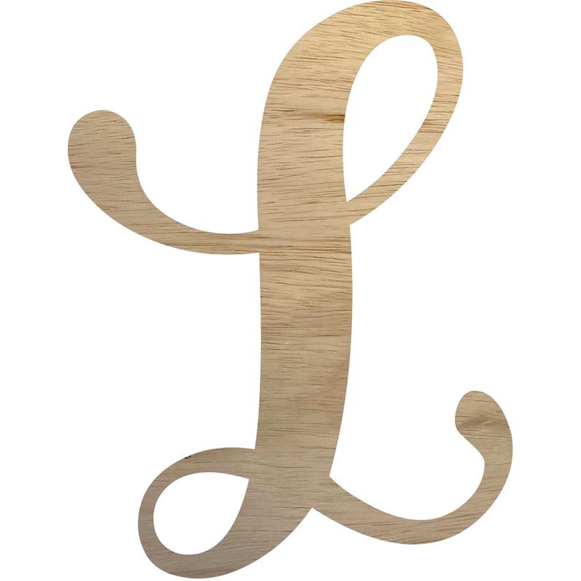 Wooden Letter Cursive L, Unfinished 8'' Craft Wood Letter, Paintable DIY