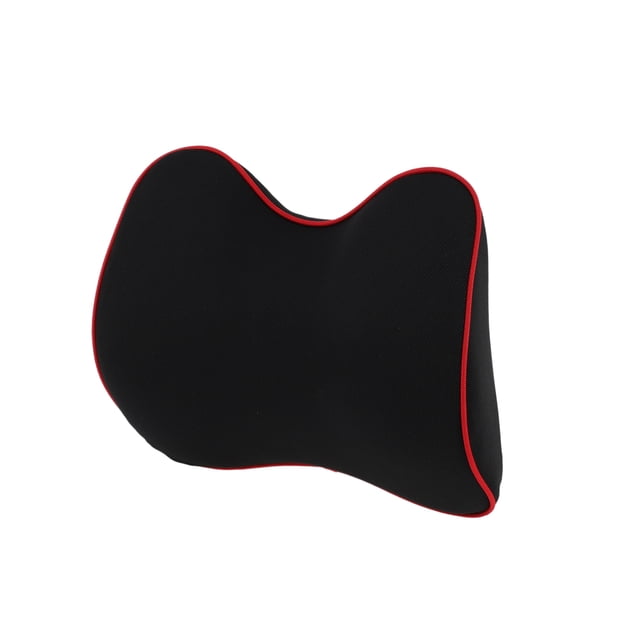 Almohada para el cuello de coche en forma de hueso, reposacabezas universal para el cuello, espuma viscoelástica, negro y rojo, 1 pieza