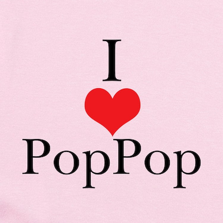 CafePress - I Love (Heart) Poppop Baby Onesie - Baby Light Bodysuit, Size Newborn - 24 Months