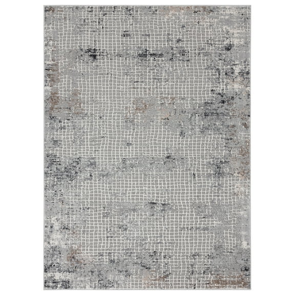 United Weavers Austin Area Rug 4540 20672 Devine Grey Lines Faded 7' 10 x 7' 10" Round