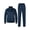 Dark Blue, variant on Women's 2Pc Full Zip Tracksuit, 4 Way Stretch with Reflective Stripes & Zipper Pockets for Golf Running Gym Black S