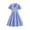 E015-Blue, variant on hengsof Girls Versatile Summer Dress, Solid Color Short Sleeve Collared Casual Shirt Dress with Pleated Detail for Preteens Ages 7 to 13 Years