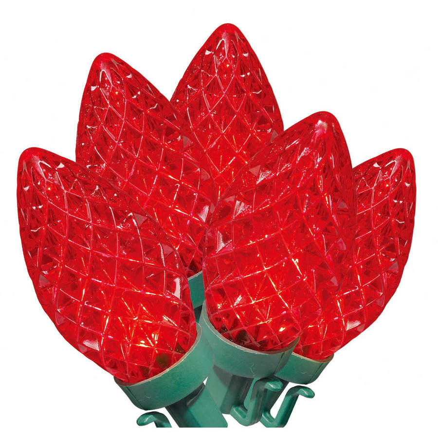 Holiday Time Christmas Lights MultiColor LED C9 Lights, 100Count