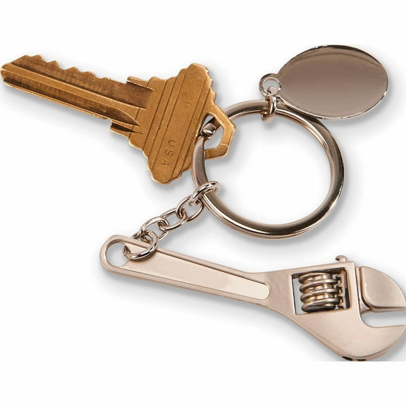 Fashion Matte Finish Wrench Key Ring With Engraving Tag Made In China -Jewelry By Sweet Pea