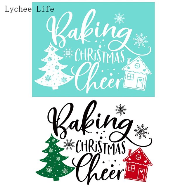 Lychee Life Feliz Navidad autoadhesivo serigrafía plantilla malla transferencias reutilizable para camisetas bolsos manualidades Diy