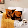 thumbnail image 3 of Halloween Decor Pillow Covers 18x18 Set of 4 Halloween Fall Black Decorative Throw Pillows Scary Pumpkin Bats Pillow Cases Home Outdoor Sofa Couch Cushion Covers for Halloween Decorations (18 by 18), 3 of 5
