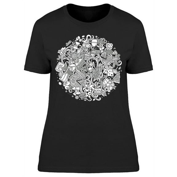 Italian Food Circle T-Shirt Women -Image by Shutterstock, Female Medium