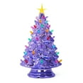 thumbnail image 4 of Milltown Merchants Pearl Violet Ceramic Christmas Tree - 15.5" Large, Multicolored Lights, 4 of 4