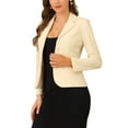 thumbnail image 5 of INSPIRE CHIC Women's Work Blazer Lapel Collar Long Sleeve Jacket Suit Blazer S Beige, 5 of 7