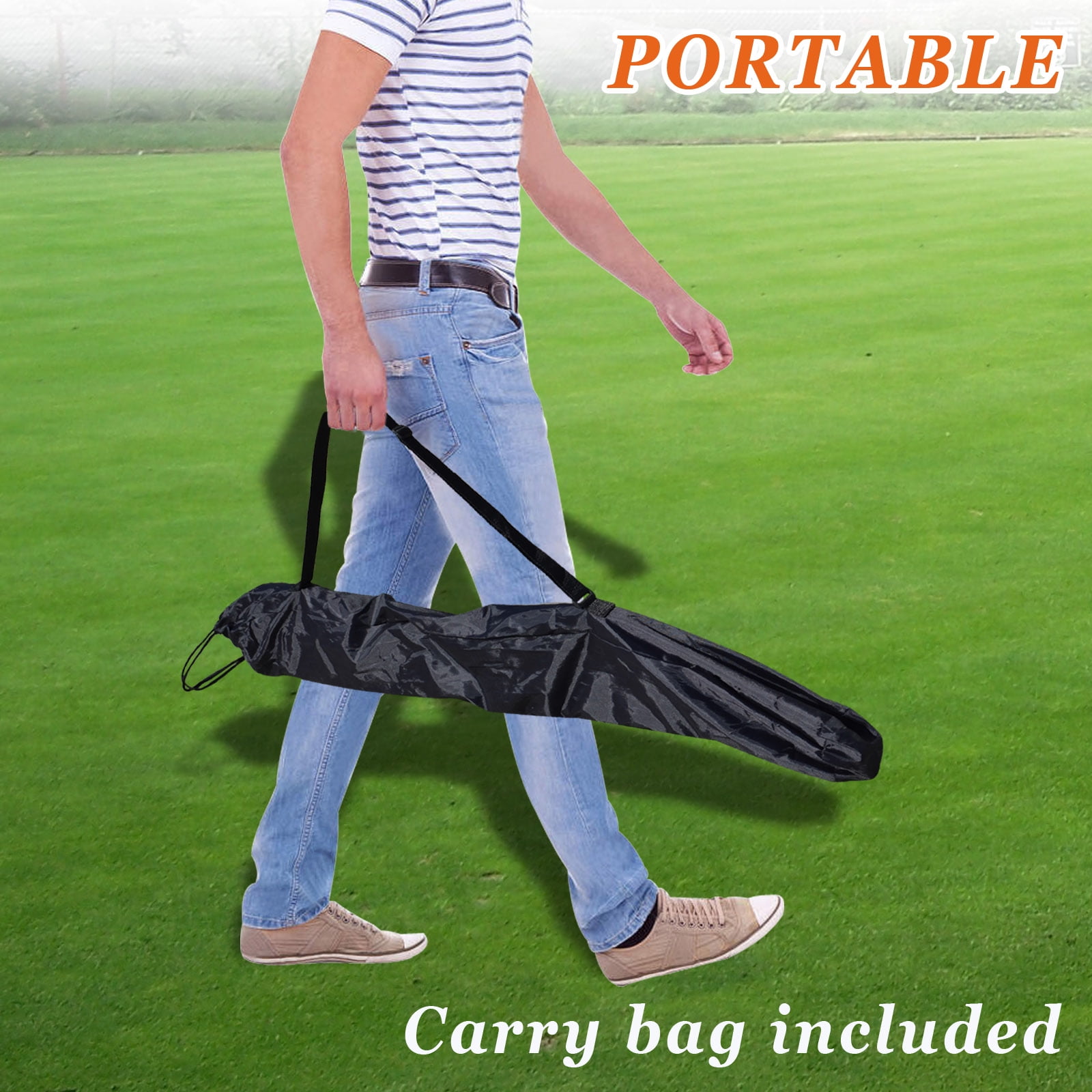 Sunrise Portable Batting Practice Baseball Softball Ball Holder W/Carry Bag, Red and Black