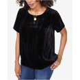 thumbnail image 2 of Blusa de terciopelo NYDJ para mujer negra extragrande estilo Pull-over, 2 of 2