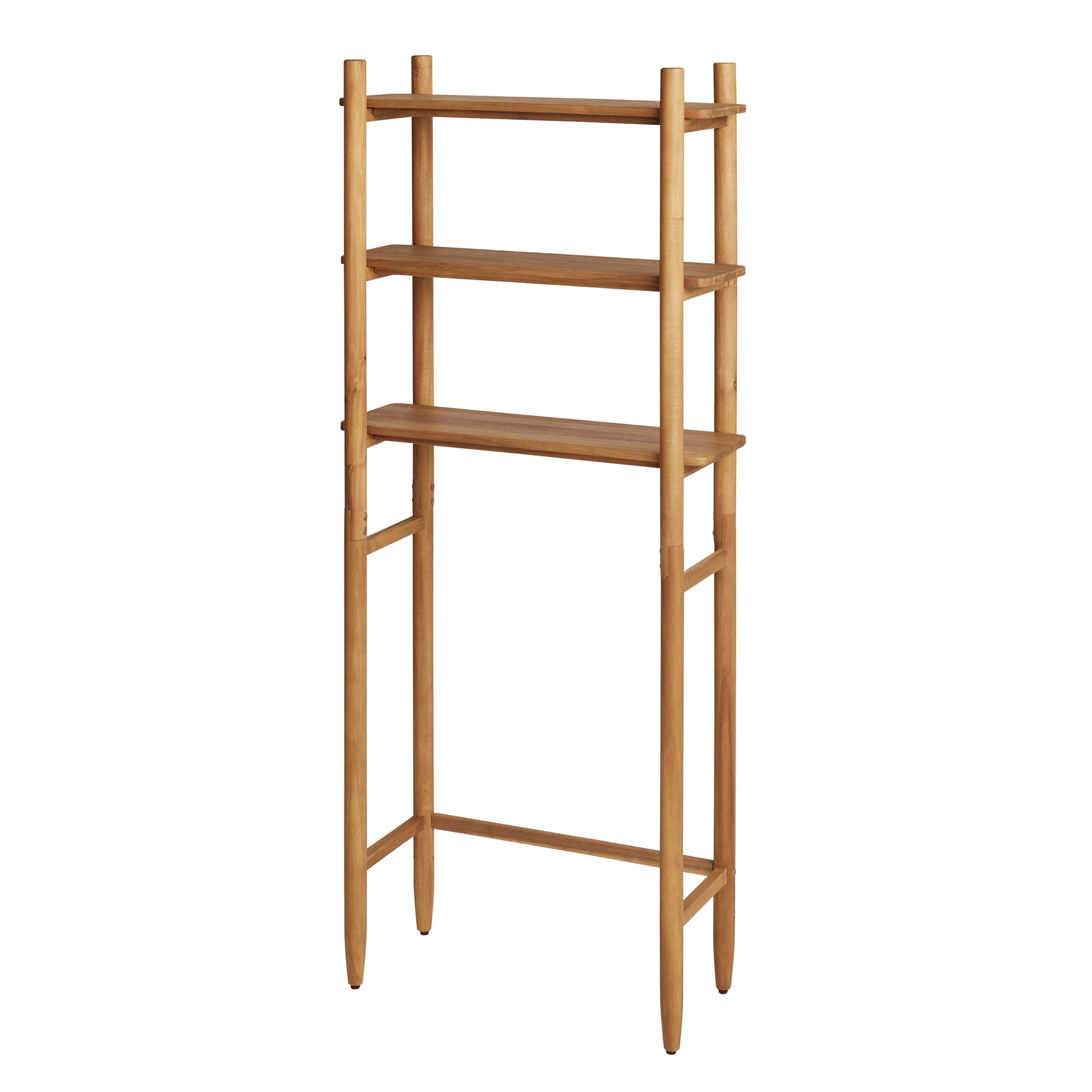 Better Homes & Gardens Springwood Acacia Wood over-the-Toilet Space Saver Cabinet, 3 Shelves, Honey
