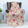 thumbnail image 4 of Floral Soft Flannel Fleece Throw Blanket, Summer Dragonfly Butterfly Spring Elements on Plain Backdrop Pattern, Cozy Plush for Indoor and Outdoor Use, 60" x 80", Dried Rose Burnt Sienna, by Ambesonne, 4 of 5