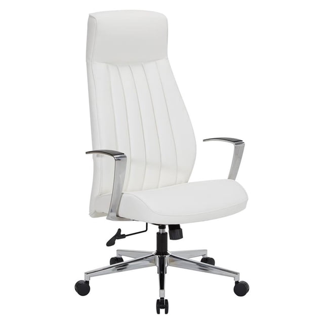 Scranton & Co High-Back Office Chair in Snow White with Chrome Base