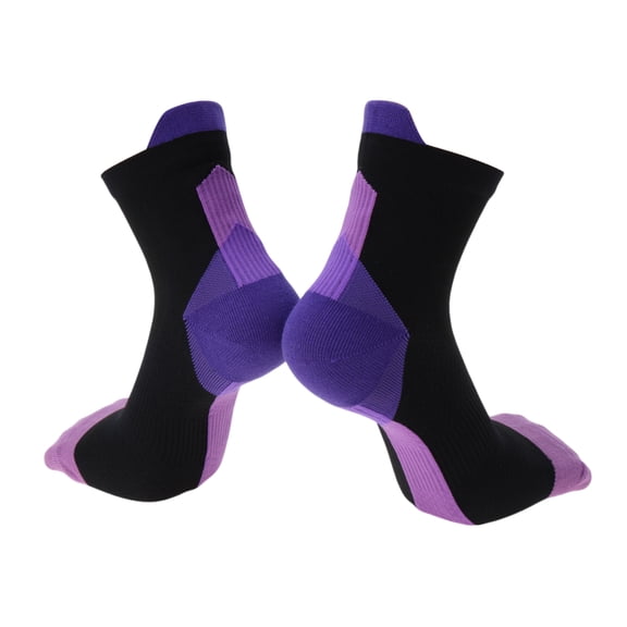 Unique Bargains Cycling Socks Absorb Sweat Outdoor Bike Socks Black Purple Size XL Neutral and Universal 1 Pair Color Matching